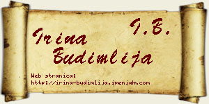 Irina Budimlija vizit kartica